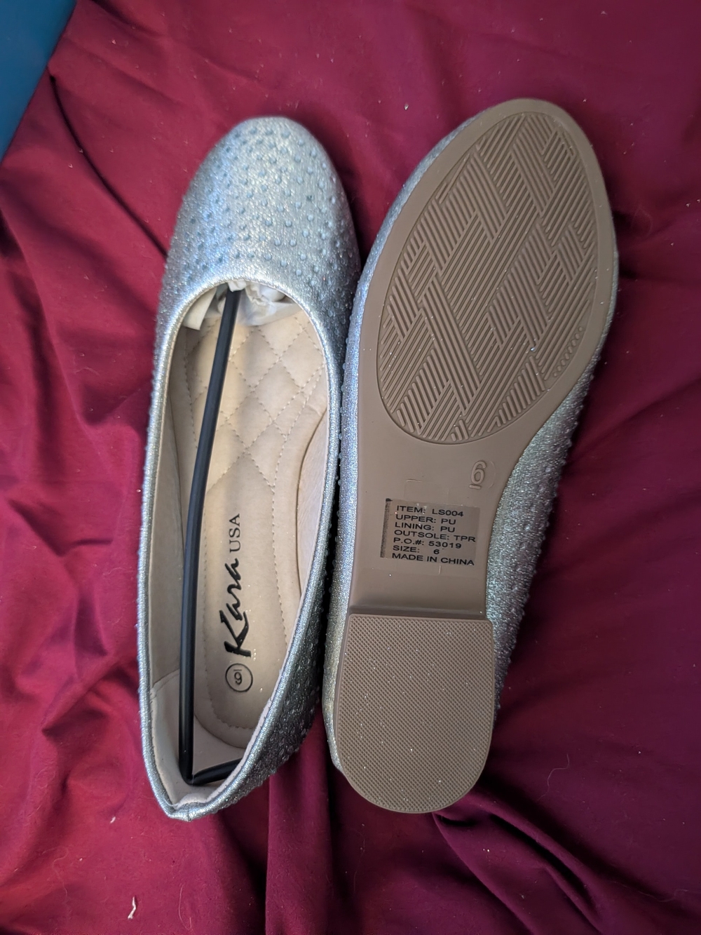 ✨Glitz Silver Sparkle & Rhinestone Crystal Ballet Flats Brand New Kara Size 6